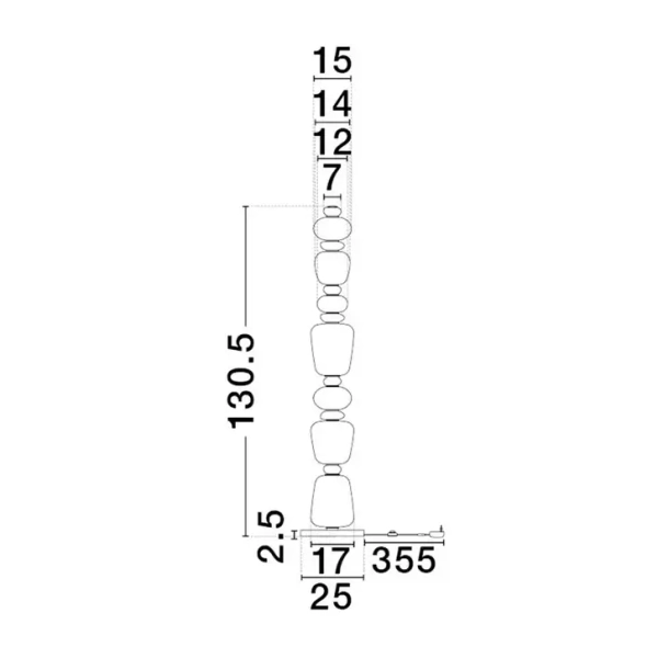 Dotykowa lampa podłogowa FELANZO LE45245 LED 33W 3000K biała niebieska złota