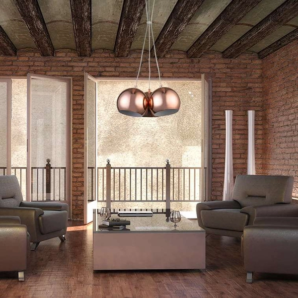 LAMPA wisząca RAME LP-2014/1P mała Light Prestige metalowa OPRAWA zwis kula ball miedź