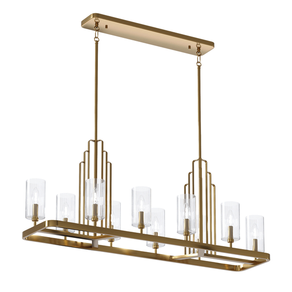 Lampa wisząca Art Deco QN-KIMROSE10-BNB nikiel mosiądz