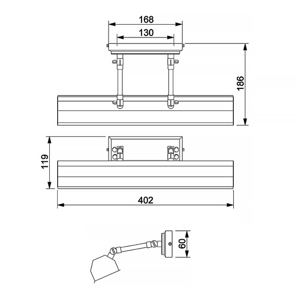 Metalowa lampa ścienna Chawton CHAWTON-PLM-PB Elstead polerowany mosiądz