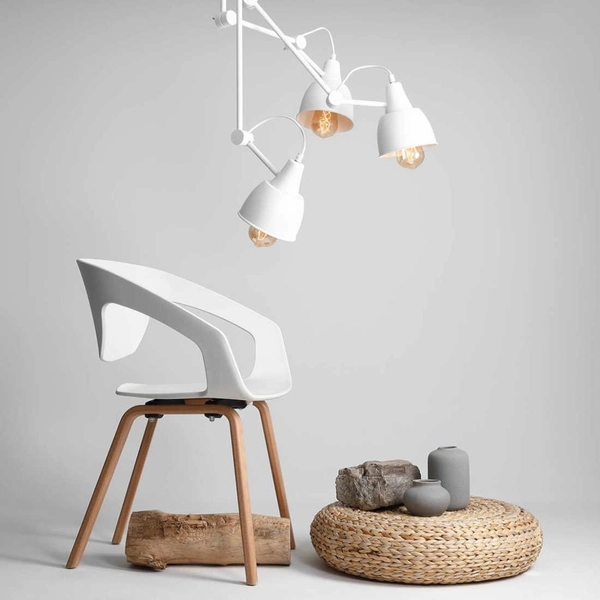 Industrialna lampa sufitowa AIDA 814PL_E Aldex regulowana nad łóżko biała