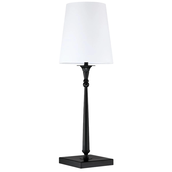Lampka stołowa do salonu Austin T01241BK-WH Cosmolight metal tkanina czarna biała