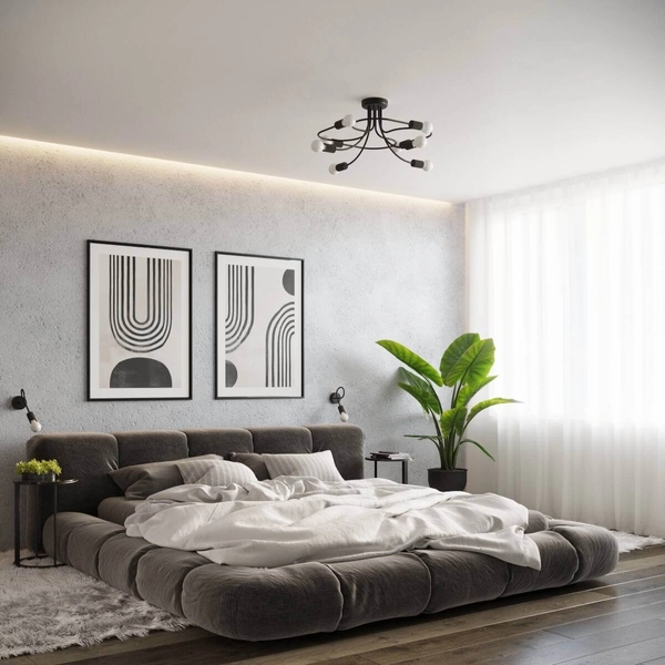 Metalowa lampa sufitowa Levar SL.1457 Sollux do jadalni czarny