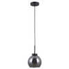 LAMPA wisząca POGGI PND-28028-1B Italux szklana OPRAWA kula ZWIS ball czarna przydymiona