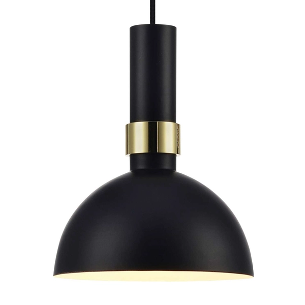 LAMPA wisząca LARRY 106974 Markslojd metalowa OPRAWA zwis kopuła mosiądz czarna