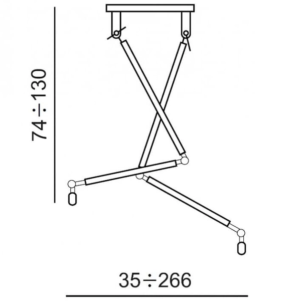 Podwójny stelaż do lampy zwisowej Zyta AZ4191 Azzardo regulowany czarny
