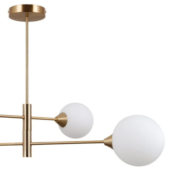 LAMPA sufitowa EVORA PND-55342-4-HB Italux molekuły kule mosiądz białe