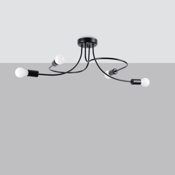 Natynkowa lampa Levar SL.1455 Sollux sufit do sypialni czarny