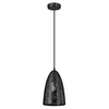 Wisząca lampa sypialniana Bene czarny stożek ażurowy