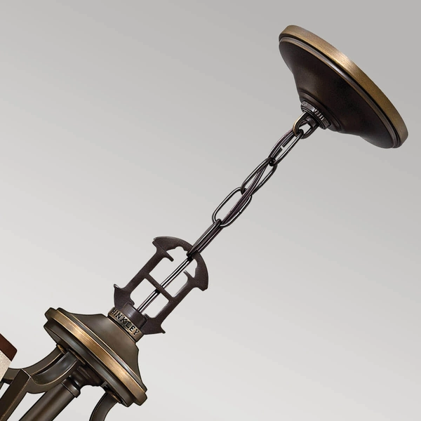 Wiszący żyrandol Plymouth HK-PLYMOUTH6 Hinkley abażury beżowy brązowy