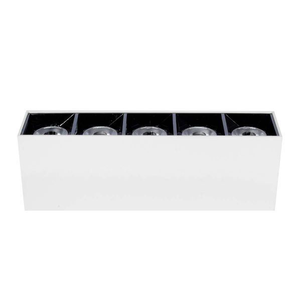Sufitowa lampa liniowa z oczkami 1059 Domeno LED 15W 3000K prostokąt biała