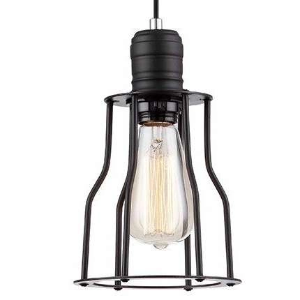 Industrialna LAMPA wisząca MOSHI MDM-2274/1 Italux druciana OPRAWA metalowy ZWIS drut czarna