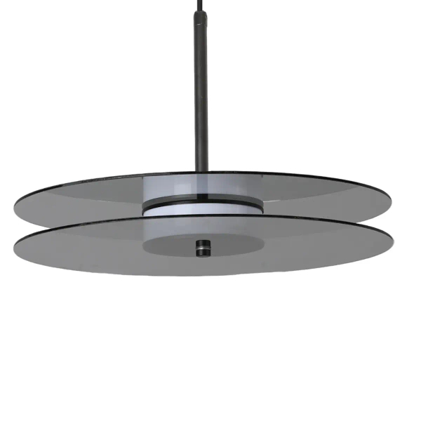 Szklana wisząca lampa Casy LP-3176/1P L SM LED 8W CCT przydymiona czarny