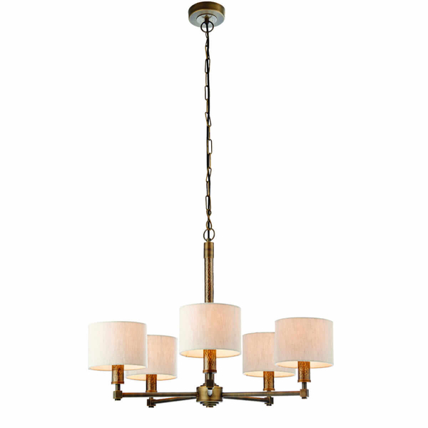Wielopunktowa lampa wisząca Indara 71345 Endon z abażurkami brąz beżowa