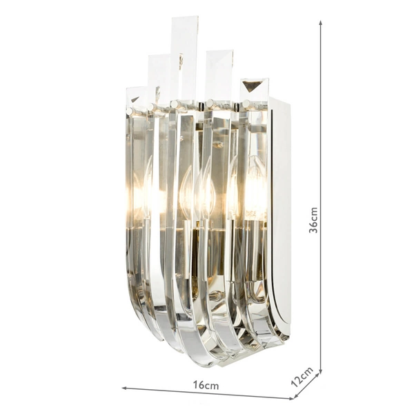 Kinkiet ścienny Eltham ELT0938-EH Dar Lighting kryształy rokoko srebrny