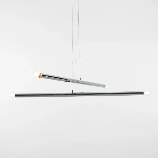 Wisząca lampa metalowa TUBO 1072L4 nad wyspę tuba chrom