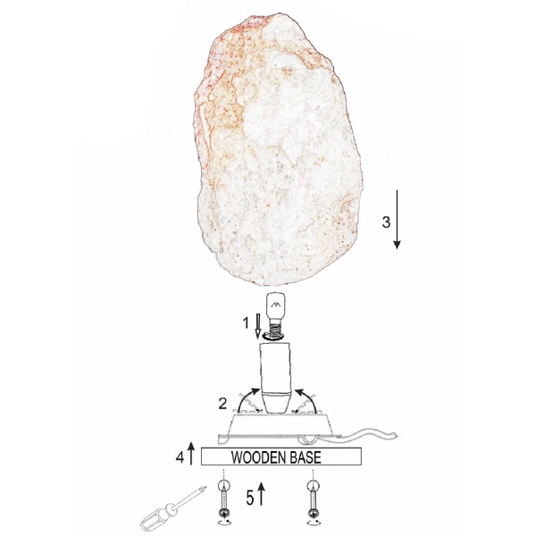Gabinetowa lampa stołowa Stone kryształ soli na biurko