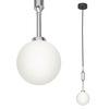 Szklana lampa wisząca Ero I zwis nad wyspę biały chrom