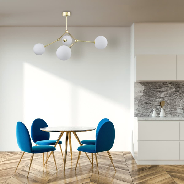 Molekułowa sufitowa lampa Fairy 6470 TK Lighting szklane klosze kule złota