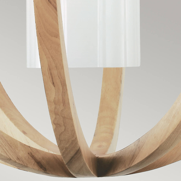 Lampa wisząca na łańcuchu Allier FE-ALLIER-P-L-LW Feiss drewniana brązowa