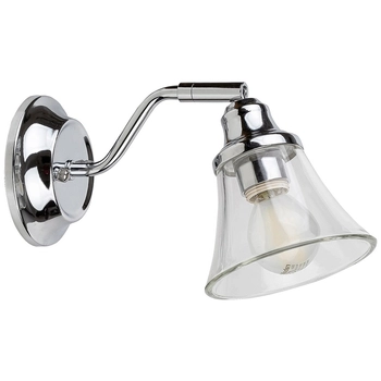 Szklana lampa ścienna Antoine industrial kinkiet do łazienki chrom