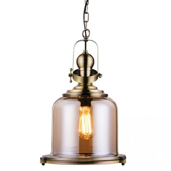 Industrialna lampa wisząca 16106 na łańcuchu do przedpokoju brązowy