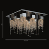 Sufitowa LAMPA glamour LARIX MX93708-9B Italux kwadratowa OPRAWA crystal PLAFON kryształowy chrom przezroczysty