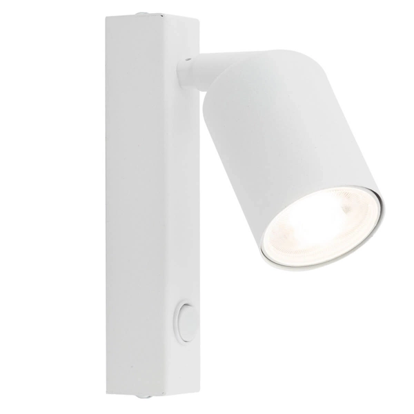 Kinkiet naścienny Top 6186 z włącznikiem tubka do przedpokoju biały
