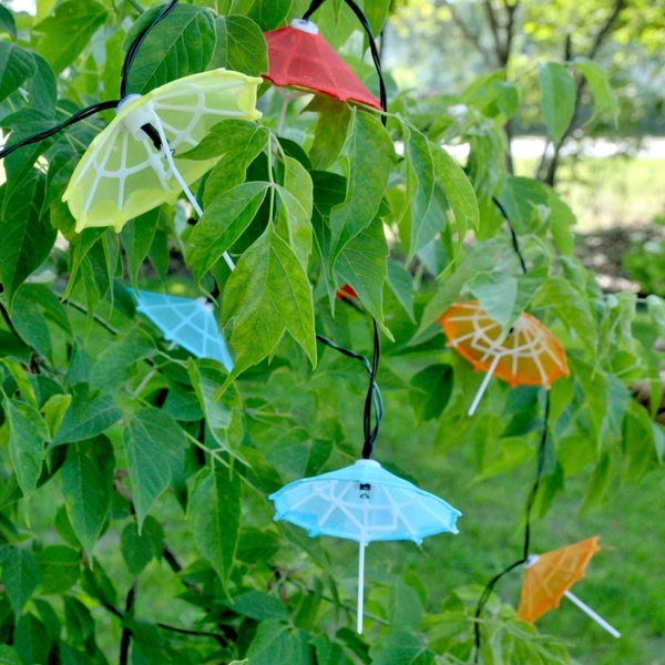 Dekoracyjna girlanda parasolki solarne 10 LED IP44 3,8m zimne