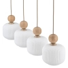 Lampa wisząca nad stół Ballo 11051 podłużna na belce biały beżowy