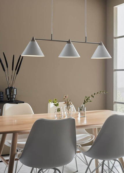 Wisząca lampa nowoczesna Klint do salonu biała stal