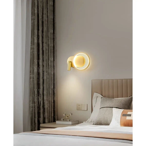 Lampa ścienna Elyptica CGELYPTICA18 LED 10W 3000K tubka ring złoty