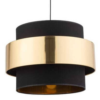 Nowoczesna lampa wisząca Calisto 4376 TK Lighting okrągła tuba czarna złota
