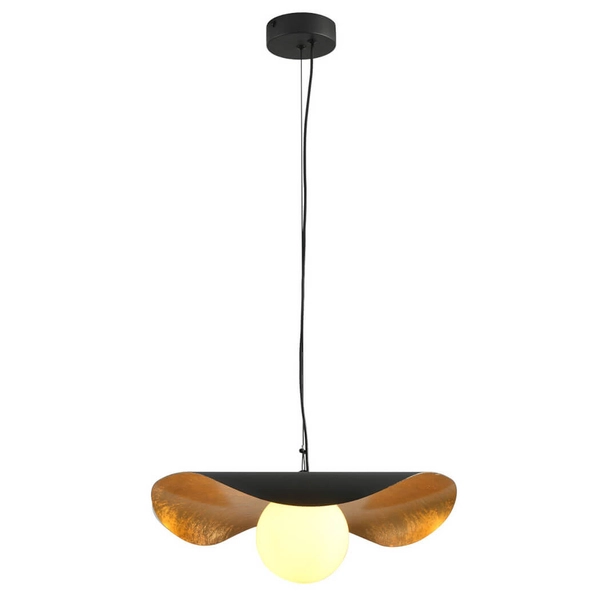 Wisząca lampa ENZO ST-F22020601-D80 black szklana kula czarny złoty