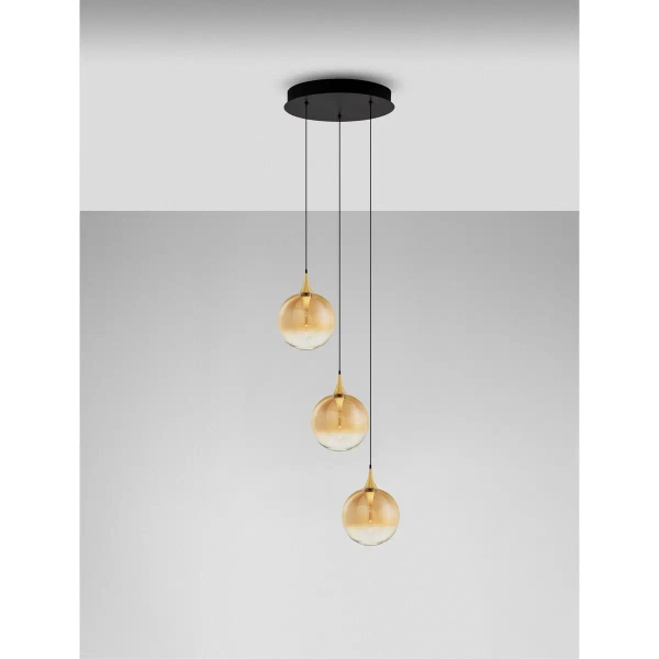 Potrójna lampa wisząca LURVELA LE45133 LED 15W 3000K ściemnialna złota