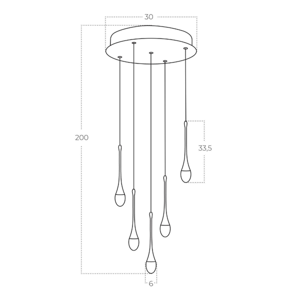 Metalowa lampa wisząca DALMA AZ6008 LED 28W 3000K przezroczysty złoty