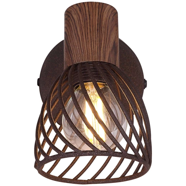 Kinkiet LAMPA ścienna ISABELLE 54817-1 Globo rustykalna OPRAWA metalowa klatka art deco rdzawa