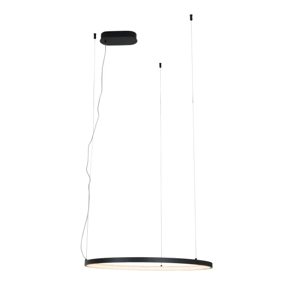 Wisząca lampa ring VISUAL czarna P0656 1xLED 22W 3000K IP44 nad wyspę