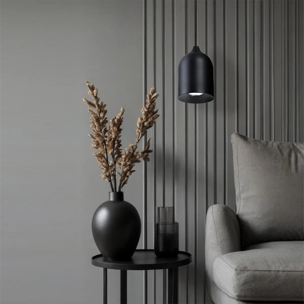 Industrialna lampa wisząca Nilo LP-0110/1P BK do salonu czarny