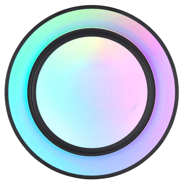 Okrągła LAMPA sufitowa SULLY 41368-24 Globo metalowy plafon LED RGB 24W 3000K - 6500K czarny