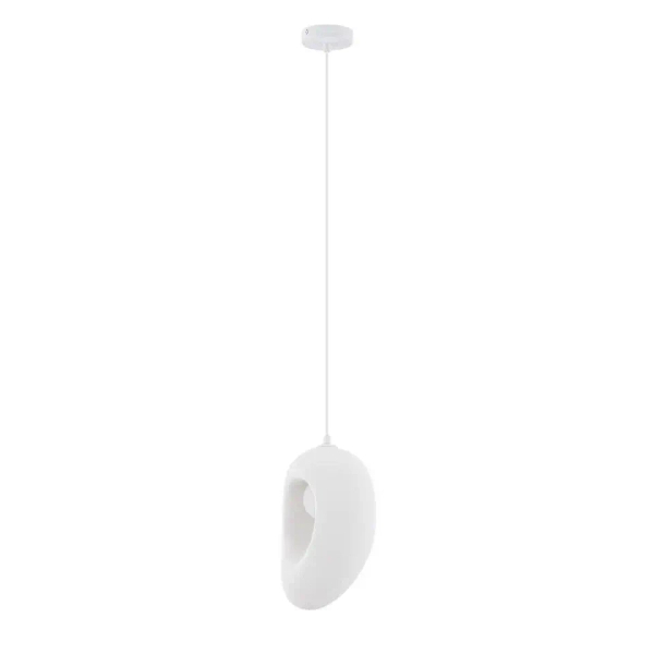 Lampa wisząca nad wyspę LONTIZA LE45334 z żywicy kula biała