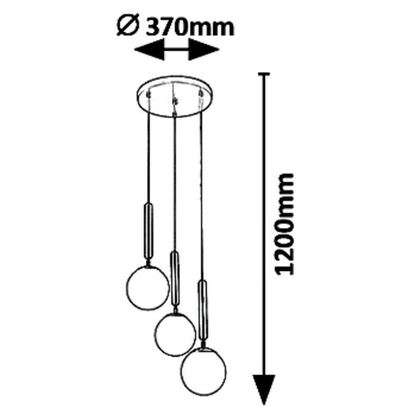 Wisząca LAMPA modernistyczna DIVINA 5353 Rabalux szklana OPRAWA kaskada ZWIS kule balls złote białe