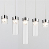 Wisząca lampa szklana GEM P0389-05E-B5AC tubki chrom przezroczysta