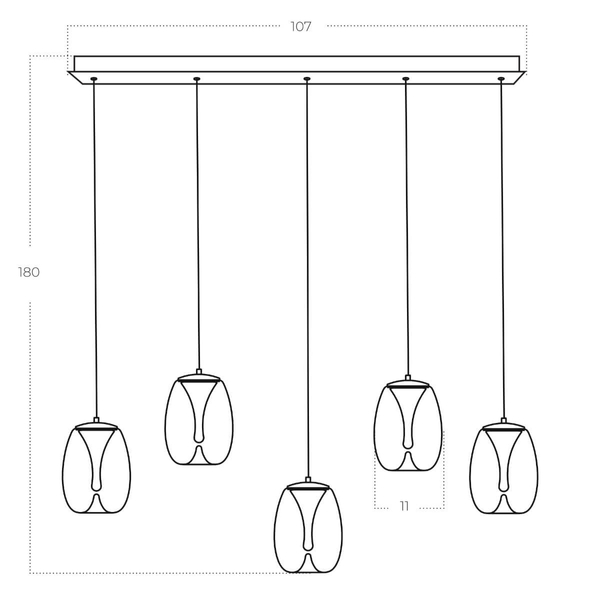 Wisząca lampa nad stół PAMELA AZ6269 LED 25W 3000K przydymiona czarna