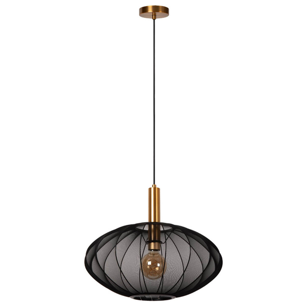 Lampa wisząca nad stół Corina 03447/52/30 klosz siatka czarna złota