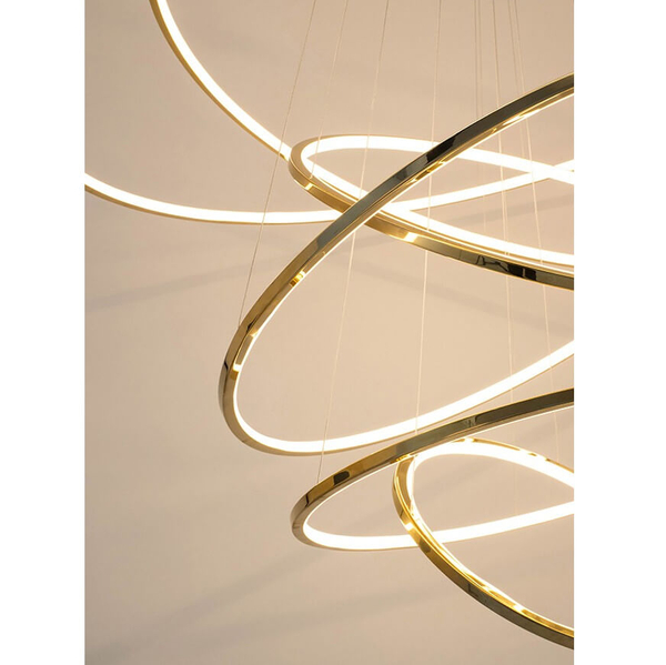 Pierścieniowa lampa wisząca Ring Slim MSE1501100163 Moosee LED 105W 3000K z pilotem złota