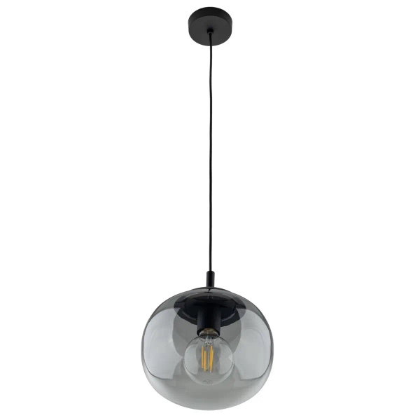 Szklana lampa kula VIBE 5825 wisząca do sypialni czarny grafit