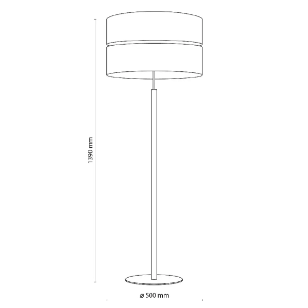 Podłogowa lniana lampa Eco 5597 tuba sosna biały beżowy