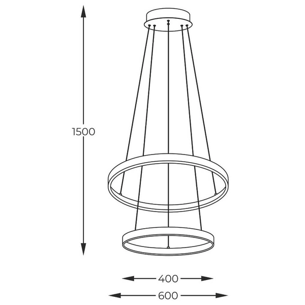 Nowoczesna wisząca Lampa Breno 18140GD-2 LED 50W 3000-6000K ringi złote