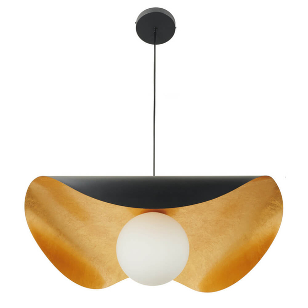 Wisząca lampa kapelusz ENZO ST-F22020601-D40 black szklana czarny złoty